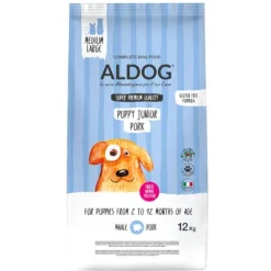 Aldog Super premium Puppy e Junior Medium/Large monoproteico con Maiale