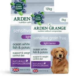 Arden Grange Hypoallergenic Sensitive Grain Free Light/Senior All breeds Pesce e patate