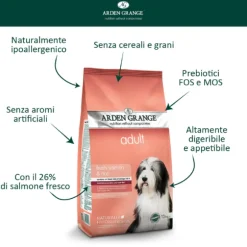 Arden Grange Hypoallergenic Skin & Coat Dog Adult All breeds Salmone e riso