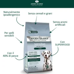 Arden Grange Hypoallergenic Sensitive Grain Free Dog Adult All breeds Pesce e patate