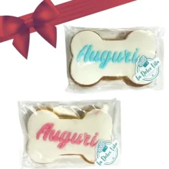 Biscotto Snack a forma di Osso Auguri La Dolce Vita 85 gr Leopet