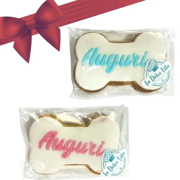 Biscotto Snack a forma di Osso Auguri La Dolce Vita 85 gr Leopet