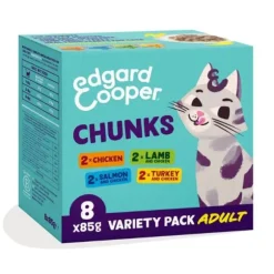 Edgard & Cooper Cat Adult Bocconcini in salsa Grain Free Multipack 8x85 gr