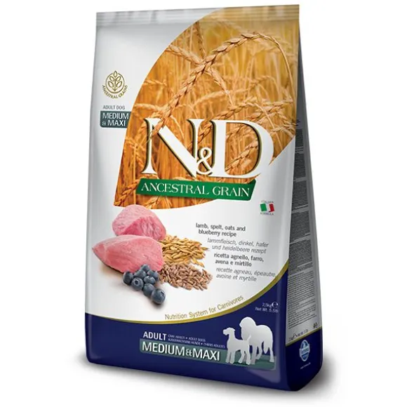 Farmina N&D Ancestral Grain Adult Medium/Maxi Agnello e Mirtillo