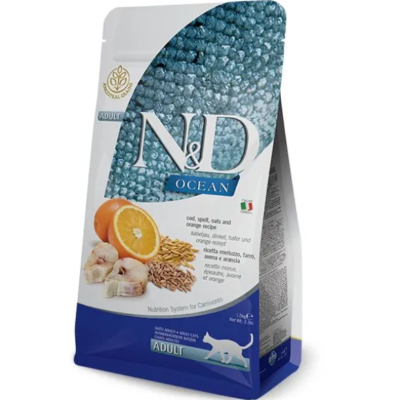 Farmina N&D Ocean Feline Adult Merluzzo Farro e Arancia