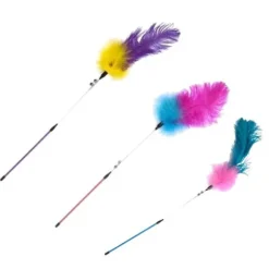 Gioco Canna da pesca Cat Teaser W/Long Feathers and Bells Gim Cat