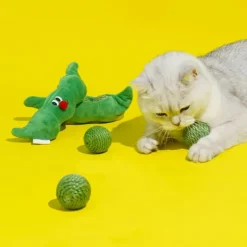 Gioco per gatti Baccello di Pisellini con palline Catnip estraibili Leopet