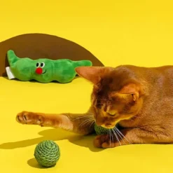 Gioco per gatti Baccello di Pisellini con palline Catnip estraibili Leopet