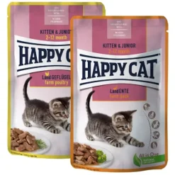 Happy Cat bocconi in salsa Kitten e Junior 85 gr