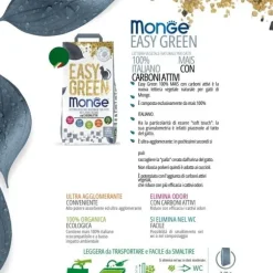 Lettiera vegetale Monge Easy Green con Carboni Attivi