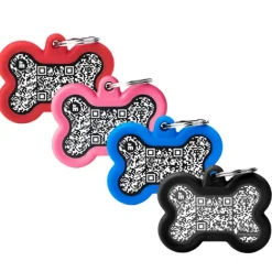 Medaglietta identificativa con Hushtag Plus QR Code Osso My Family