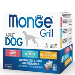 Monge Grill Grain Free Adult Dog Multipack 12x100g