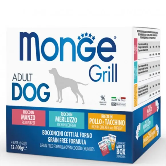 Monge Grill Grain Free Adult Dog Multipack 12x100g