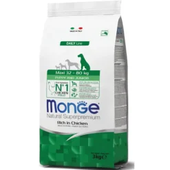 Monge Natural Superpremium Maxi Puppy & Junior Ricco di Pollo
