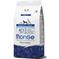 Monge Natural Superpremium Medium Puppy & Junior Ricco di Pollo
