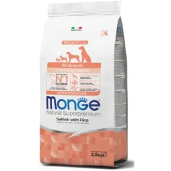 Monge Natural Superpremium All Breeds Puppy & Junior Monoprotein Salmone con Riso