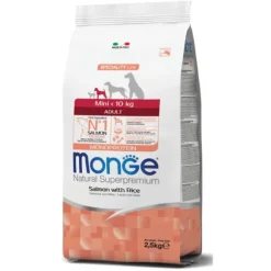 Monge Natural Superpremium All Breeds Adult Mini Monoprotein Salmone con Riso