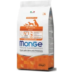 Monge Natural Superpremium All Breeds Adult Monoprotein Anatra con Riso e Patate