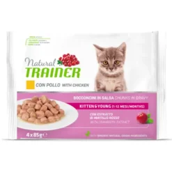 Natural Trainer Flowpack Kitten & Young (4 x 85 gr)