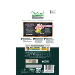 Natural Trainer Selected Quality Adult Cat Sterilised Grain Free Tacchino