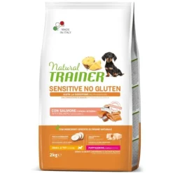 Natural Trainer Sensitive No Gluten Small/Toy Puppy e Junior con Salmone