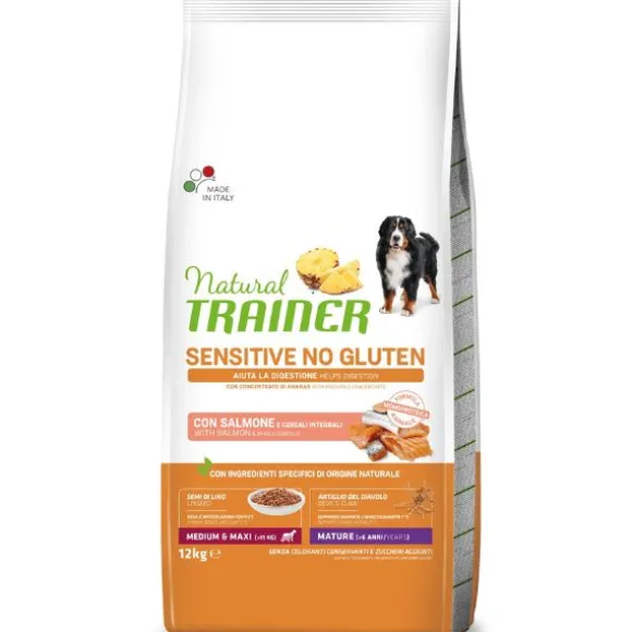Natural Trainer Sensitive No Gluten Medium&Maxi Mature con salmone