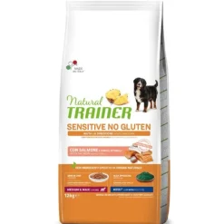 Natural Trainer Sensitive No Gluten Medium & Maxi Adult con Salmone