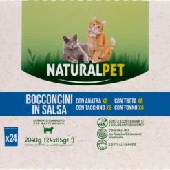 NaturalPet Cat Adult Bocconcini in salsa multipack 24x85 gr