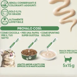 NaturalPet i Cremosi snack per gatti adulti e gattini 75 gr (5x15 gr)