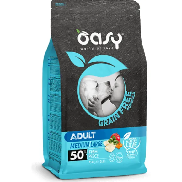 Oasy Grain Free Adult Medium Large Pesce