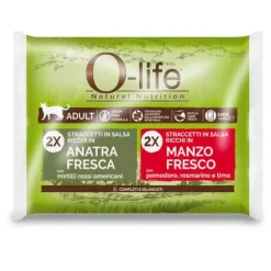 O-life Cat Adult Grain Free Straccetti in salsa multipack 4x85 gr