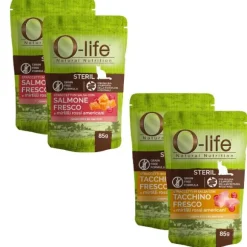 O-life Cat Sterilised Grain Free Straccetti in salsa multipack 4x85 gr
