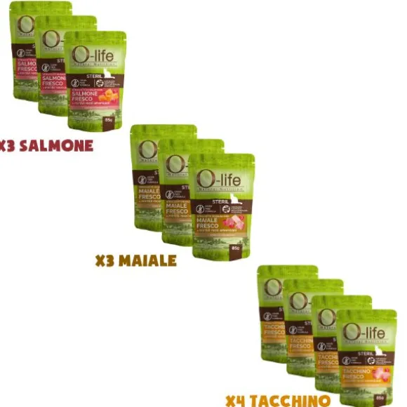O-life Cat Sterilised Grain Free Straccetti in salsa multipack 10x85 gr