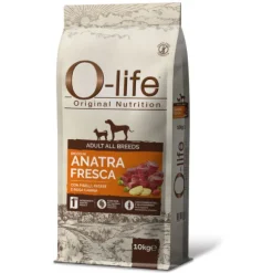 O-life Dog Adult All Breeds Grain Free Anatra e piselli