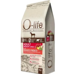O-life Dog Grain Free Adult Medium/Large Manzo fresco
