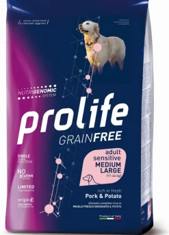 Prolife Grain Free Cane Adult Sensitive Medium/Large Maiale e Patate