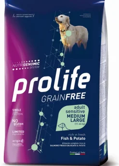 Prolife Grain Free Cane Adult Sensitive Medium/Large Pesce e Patate