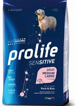 Prolife Sensitive Cane Adult Medium/Large Maiale e Riso