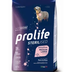 Prolife Sterilised Cane Sensitive Medium Large Maiale e Riso