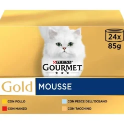 Purina Gourmet Gold Mousse Umido Gatto Multipack 24x85g