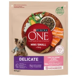 Purina One Dog Adult Mini/Small Delicate con Salmone e riso