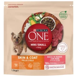 Purina One Dog Adult Mini/Small Skin & Coat ricco di Manzo e riso
