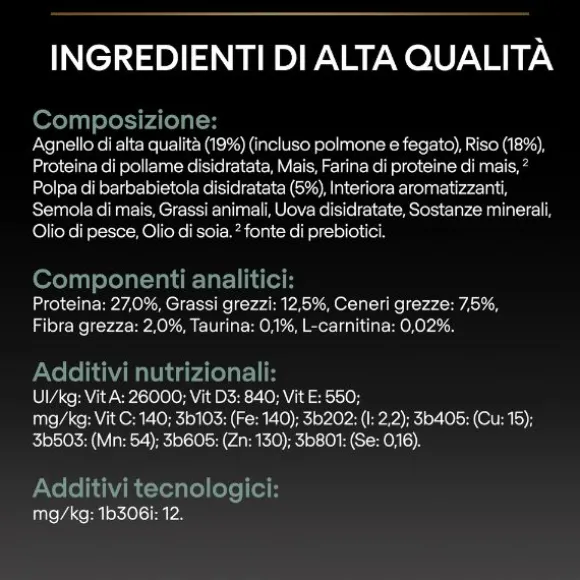Purina Pro Plan Sensitive Digestion Large Robust Adult Crocchette Cane Agnello