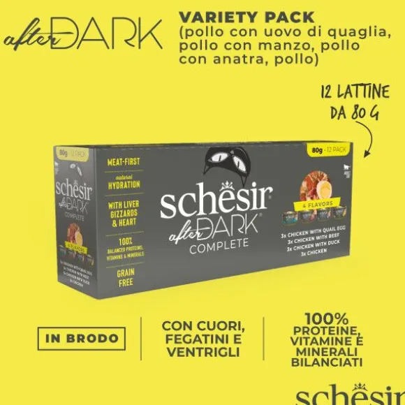 Schesir After Dark Cat Variety Pack Filetti in brodo 12x80 gr