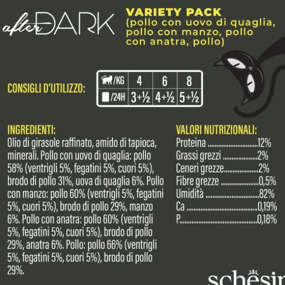 Schesir After Dark Cat Variety Pack Filetti in brodo 12x80 gr