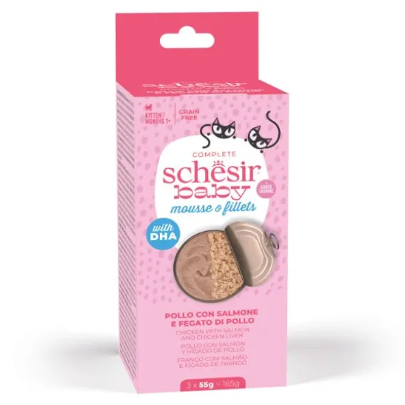 Schesir Baby Cat Mousse e Filetti Grain Free multipack 3x55 g