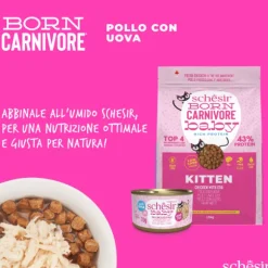 Schesir Born Carnivore Baby Grain Free High Protein Pollo con uovo