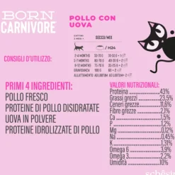Schesir Born Carnivore Baby Grain Free High Protein Pollo con uovo