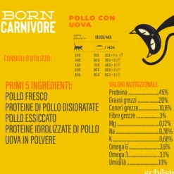 Schesir Born Carnivore Grain Free High Protein Pollo con uovo