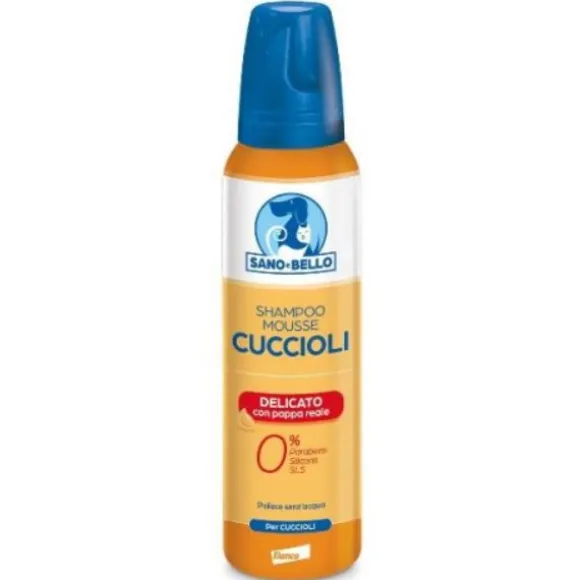 Shampoo Mousse Cuccioli Delicato Pappa Reale Sano e Bello Elanco